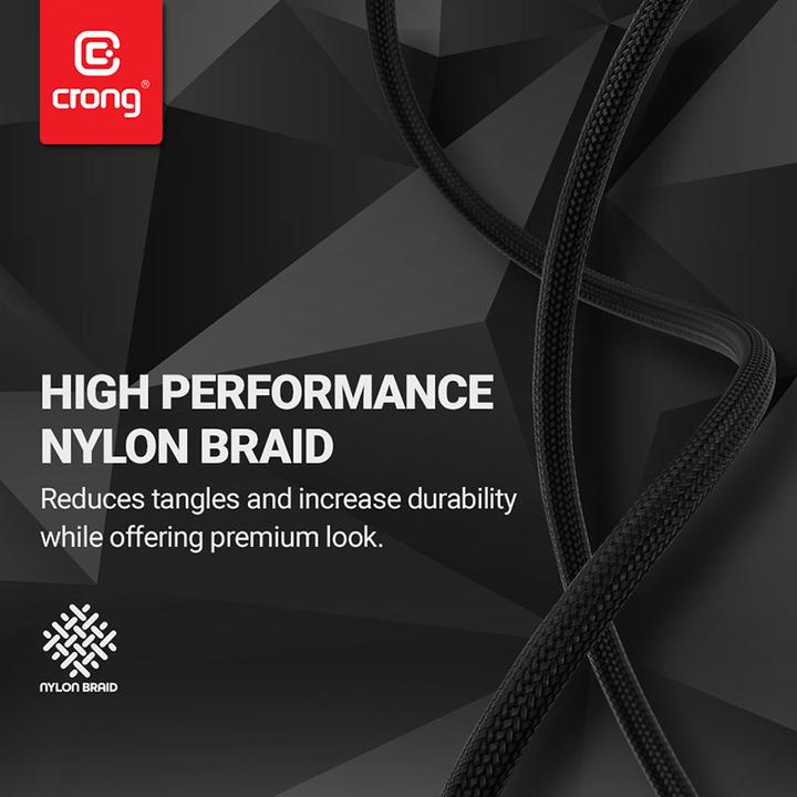 Actual product image Crong USB cable USB-C - USB-C 1.2 m Black (CRG567) (1.20 m, 100 W)