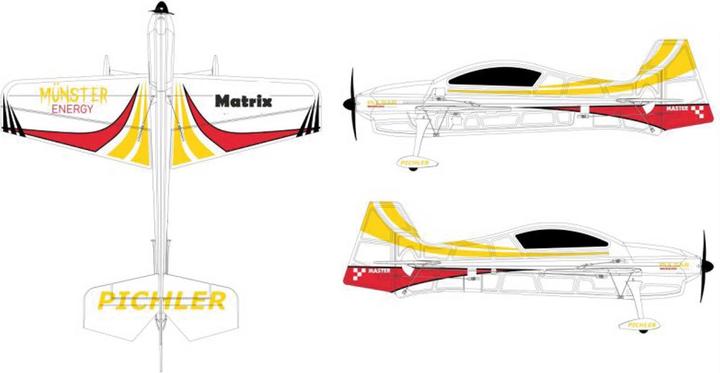 Produktbild Pichler Matrix Combo gelb 840mm Elektromotor Kunstflugmodell ARTF-Kit (Kunstflug)