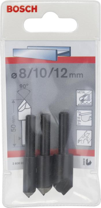 Bosch Professional Zubehör 3-tlg. Kegelsenker-Set, 6–8 mm (8 mm, 10 mm, 12 mm)