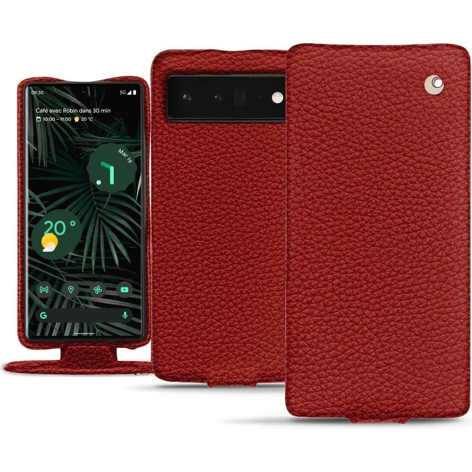 Noreve Lederschutzhülle vertikal (Google Pixel 6 Pro), Smartphone Hülle, Rot