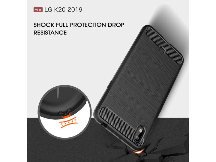 Actual product image Screenguard LG K20 Cover Carbon Brushed Soft TPU (K20)