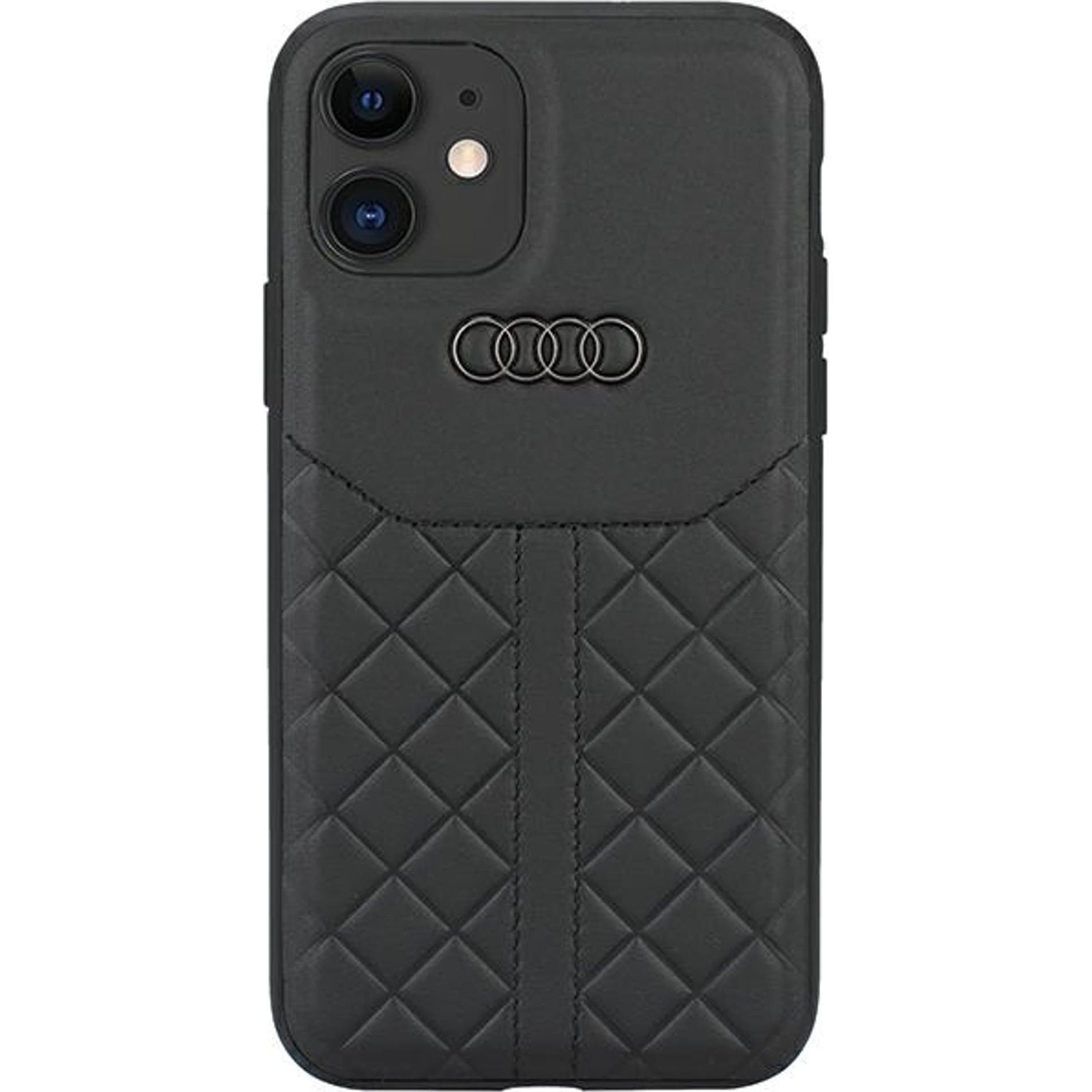 Audi Genuine Leather iPhone 11 / Xr 6.1" czarny/black hardcase AU-TPUPCIP11R-Q8/D1-BK (Apple iPhone 11), Smartphone Hüll...