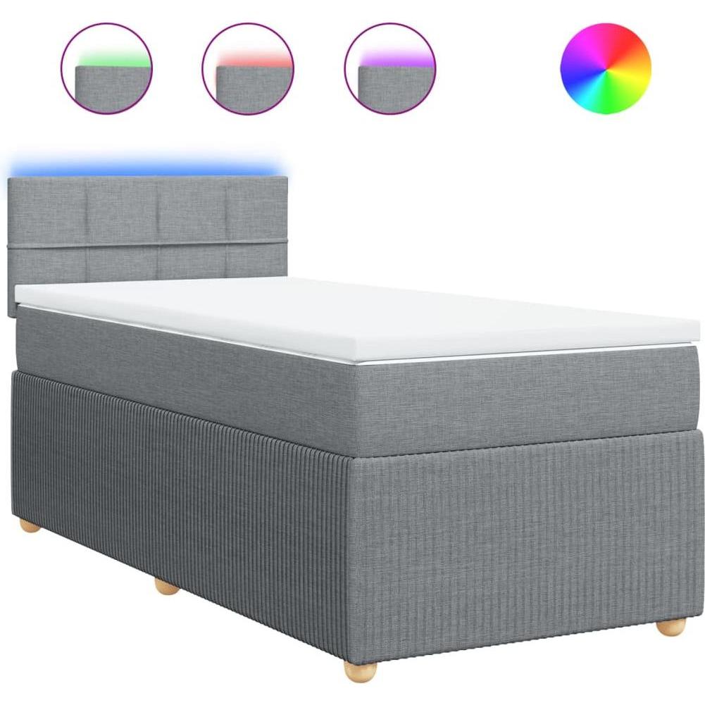 Thumbnail - VidaXL, Bett, Bo x springbett mit Matratze 200 x 200 cm Stoff (200 x 200 cm)