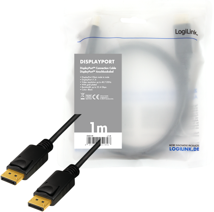 Actual product image LogiLink DisplayPort — DisplayPort (2 m, DisplayPort)