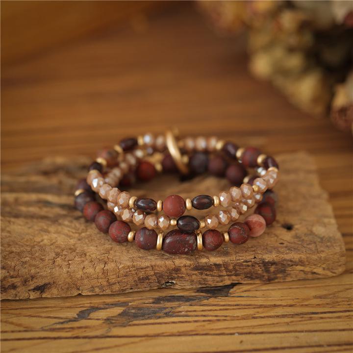 Image du produit Andreani Bracelet en jaspe brun véritable (8 cm, Pierres)