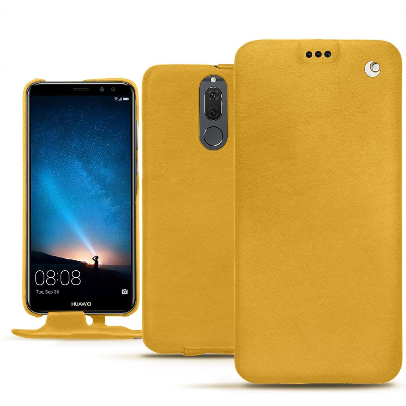 Noreve Lederschutzhülle vertikal (Huawei Mate 10 Lite), Smartphone Hülle, Orange