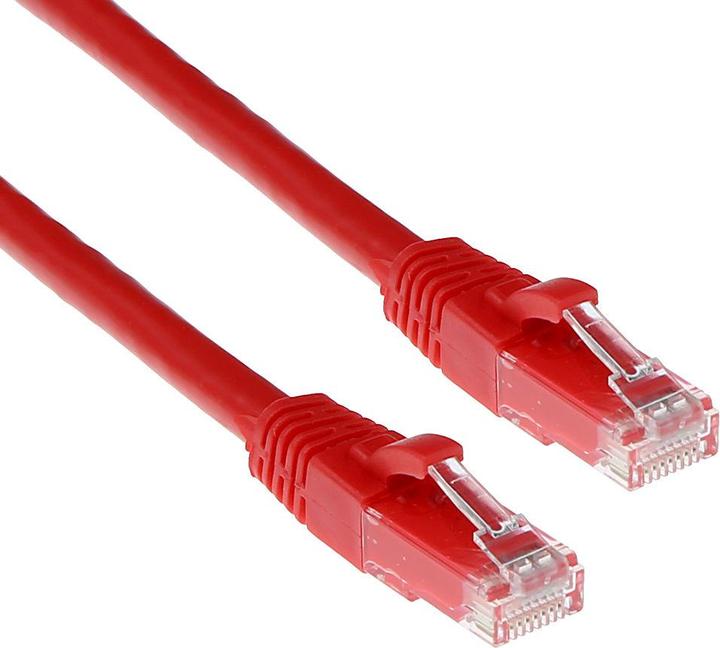 Produktbild ACT Red 20 meter U/UTP CAT6 patch cable snagless with RJ45 connectors. Cat6 u/utp snagless rd 20.00m (U/UTP, CAT6, 20 m)