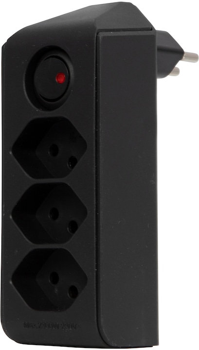 Brennenstuhl cleverLINE fiche de branchement triple noire avec interrupteur, orientable jusqu'à 300° (sans (Type 13, 3 x)