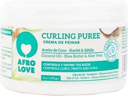 Image du produit Afro Love Curling Puree Crème définissant les boucles à l'huile de coco, au beurre de karité et à l'aloe vera (Crème capillaire)