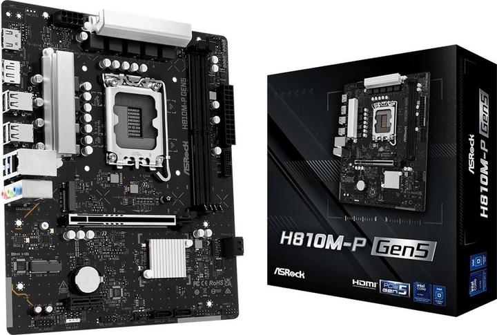 Produktbild AsRock MB Intel 1851 H810M-P Gen 5 (LGA 1851, Intel H810, mATX)