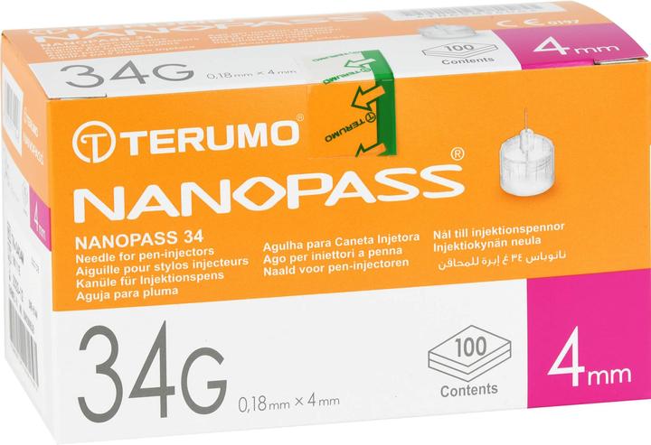 Produktbild Terumo NANOPASS 34 Penkanüle 34G 0,18X4mm, 100 St KAN