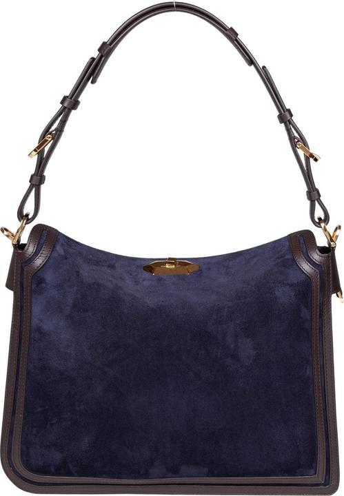 Produktbild Lanvin compagnon suede shoulder bag, blue and brown