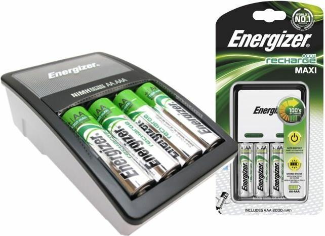 Productafbeelding Energizer Herladen Maxi (4 Pcs., AA, 2000 mAh, Oplaadbare batterijen + lader)