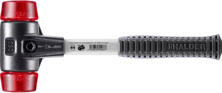 Image du produit Halder Marteau SIMPLEX Longueur 335 mm Ø tête 50 mm Fibre de verre avec poignée en caoutchouc (1) : (1230 g)