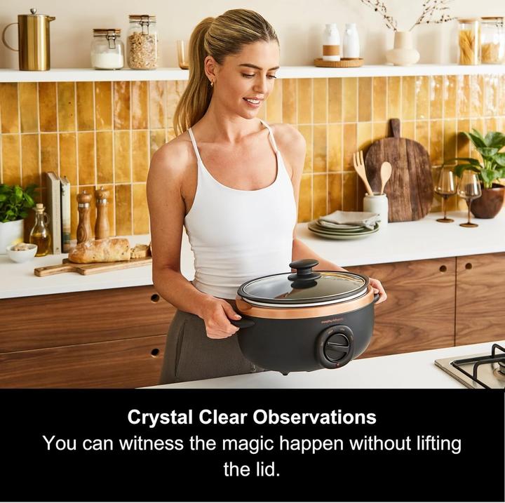 Produktbild Morphy Richards Slow Cooker Sear&Stew 3.5L matt schwarz/ rosegold