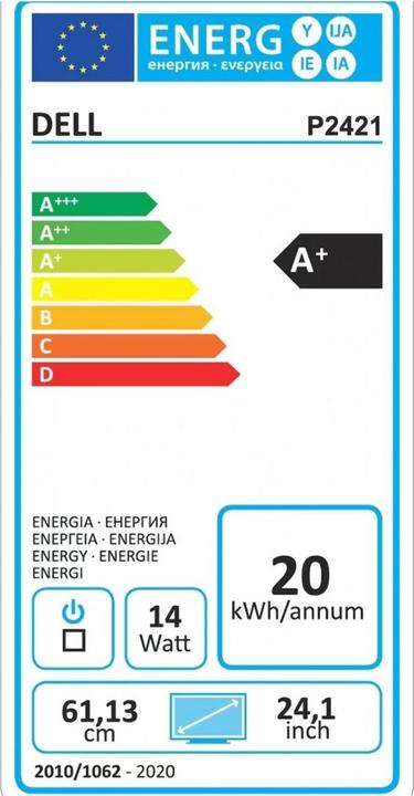 Energy Label Dell P2421 (1920 x 1200 pixels, 24")