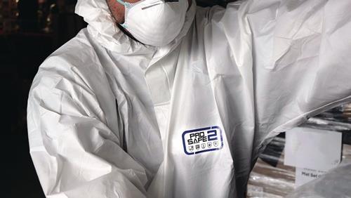 Produktbild ProSafe LIGHT, SMS-Overalls, Kapuze, Arm-,Bein- Taillengummi, weiss, CAT.III, Typ 5+6, VE 50 Stück (XL)