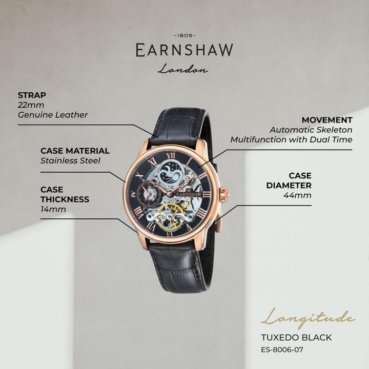 Actual product image Thomas Earnshaw ES-8006-07 Longitude (Analogue wristwatch, 44 mm)