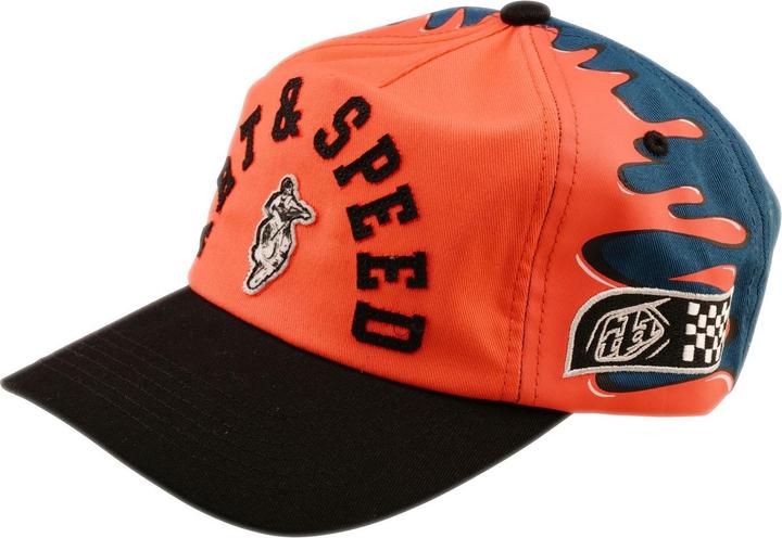 Troy Lee Designs Unstructured Snapback Cap, Finish Line, coral/blue, one size (One Size)