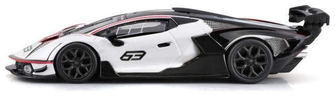 Actual product image Bburago 41167 Race - Lamborghini Essenza SCV12 #63 - 1:32 - bianco