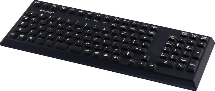 Produktbild Gett InduProof 2 robuste Silikontastatur IP68 NUM Farbe schwarz Layout DE (DE, Kabelgebunden)