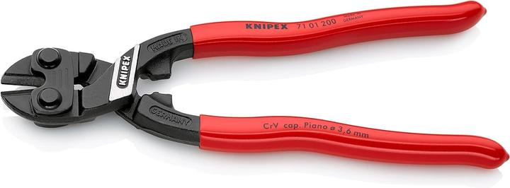 Image du produit Knipex Coupe-boulon compact DIN ISO 5743 L.200mm forme 0 droite sans encoche noir atram. Poignées K... (255 mm)