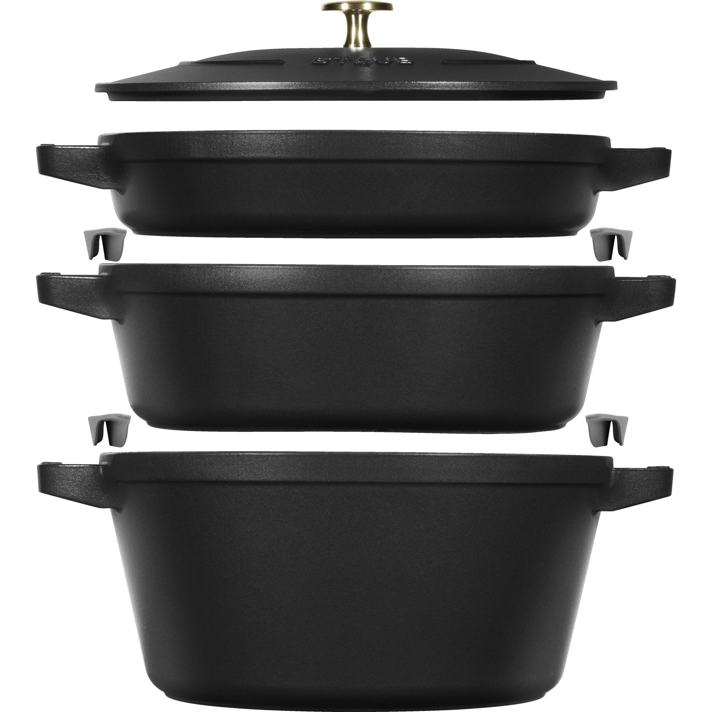 Staub Cocotte, Pfanne + Kochtopf, Schwarz