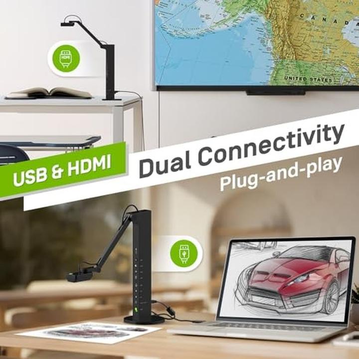 Actual product image Ipevo VZ-R Ultra HDMI/USB 13MP Doku-/Webcam (UHD, 27 x 48 cm)