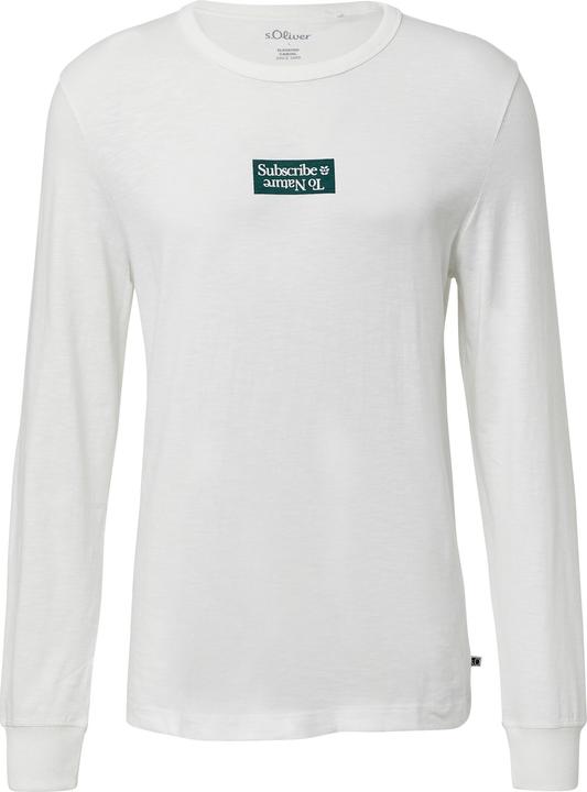 Produktbild s.Oliver T-Shirt Longsleeve mit Flammgarnstruktur und Frontprint (M)