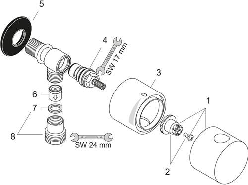 Produktbild hansgrohe AXOR Uno Wandanschluss Stop mit Absperrventil