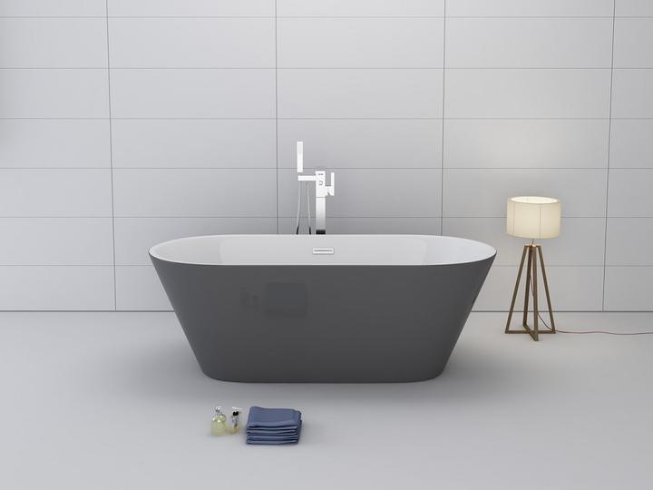 Produktbild Jet-Line Badewanne DEHLIA grau freistehend 1700x800 Bad Ausstattung (170 cm, 80 cm)