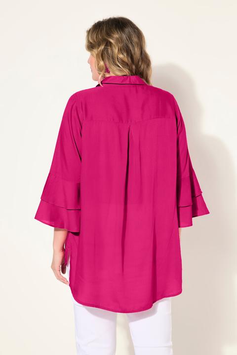 Produktbild Miamoda Bluse, A-Linie, Satin, 3/4-Ärmel mit Doppelvolant (52)