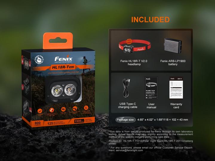 Actual product image Fenix HL18R-T, LED-Stirnlampe, Polar Night Black (800 lm)