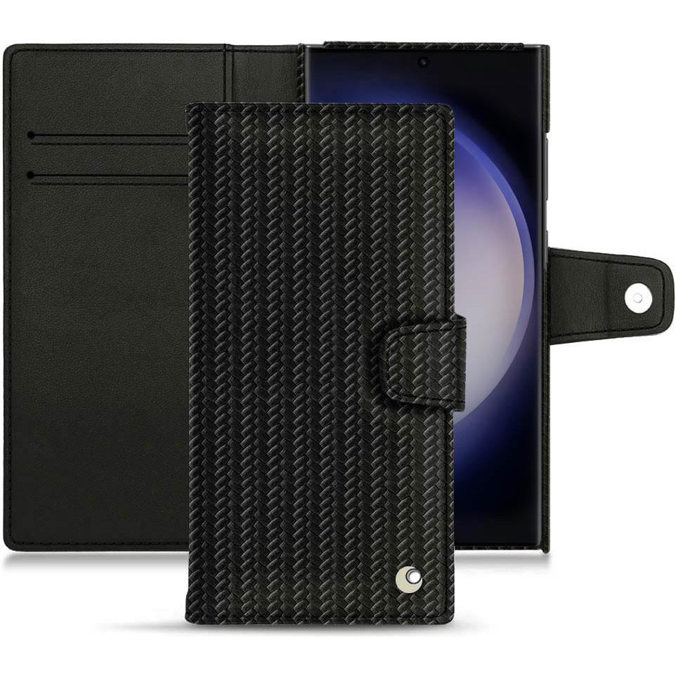 Thumbnail - Noreve Lederschutzhülle Samsung Galaxy S23 Ultra (Samsung Galaxy S23 Ultra), Smartphone Hülle, Schwarz