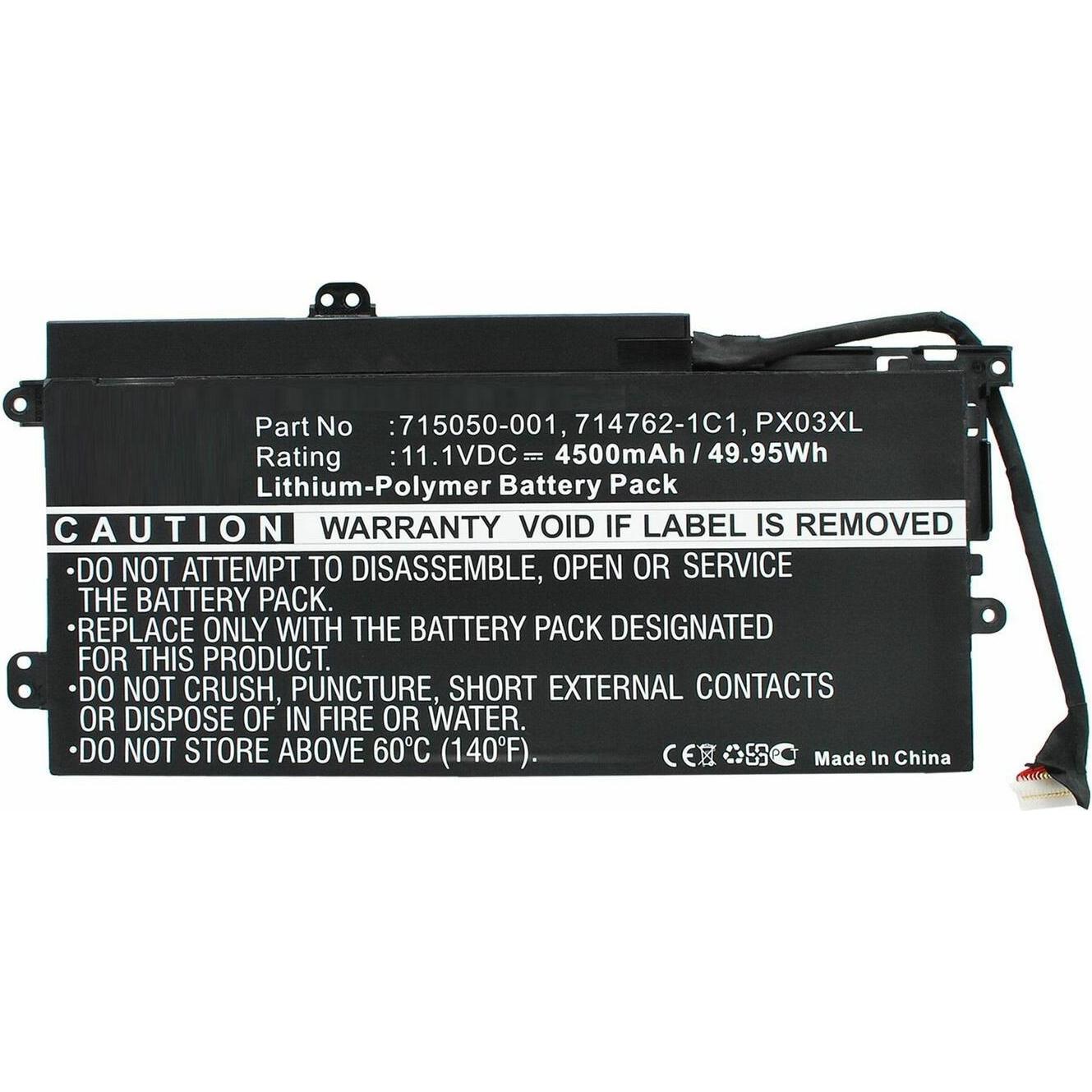 CoreParts Laptop Battery for HP (1 Zellen, 3400 mAh), Notebook Akku, Schwarz