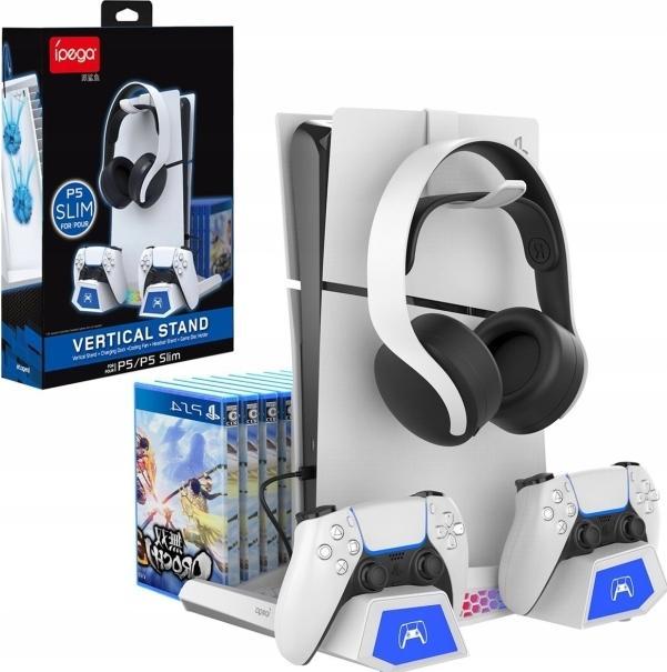 - iPega P5S023 Multifunctional Charging RGB Stand with Cooling for PS5/PS5 Slim White