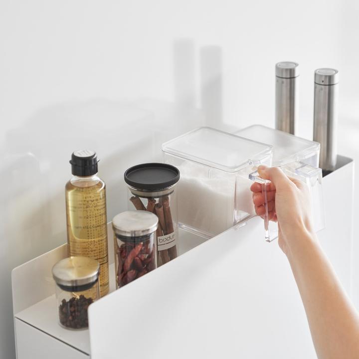 Actual product image Yamazaki 2-tier spice rack with drawers TOWER (50 x 12.50 x 52.50 cm)