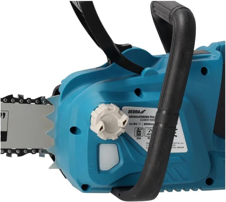 Actual product image Dedra Cordless brushless chainsaw 400mm 2x18V SAS+ALL DED7195V (Battery chain saw)