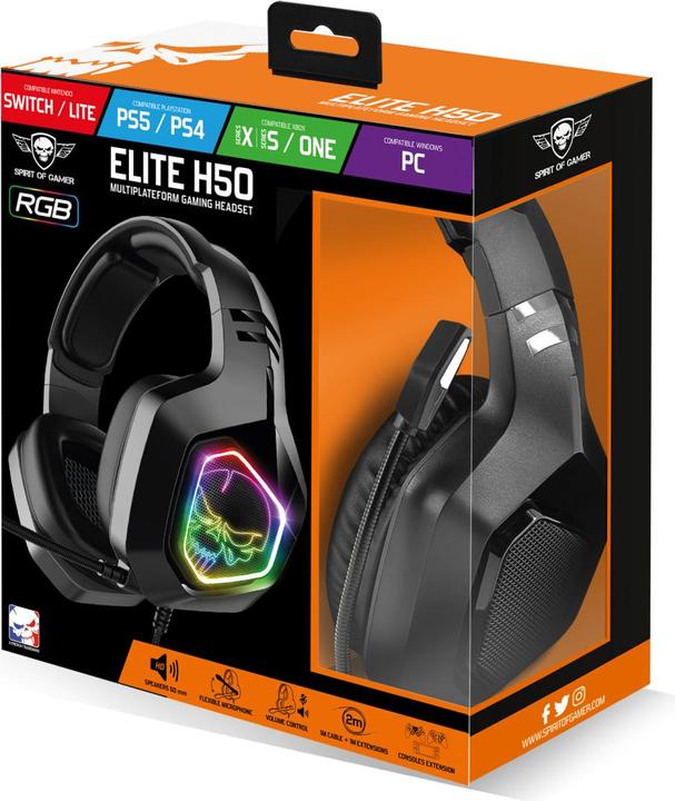 Immagine prodotto Spirit Of Gamer Elite H50 Scuro (Cablato)