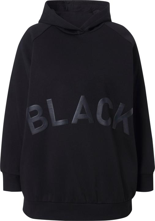 Produktbild Ulla Popken Hoodie, Black-Schriftzug, oversized, Kapuze (56)