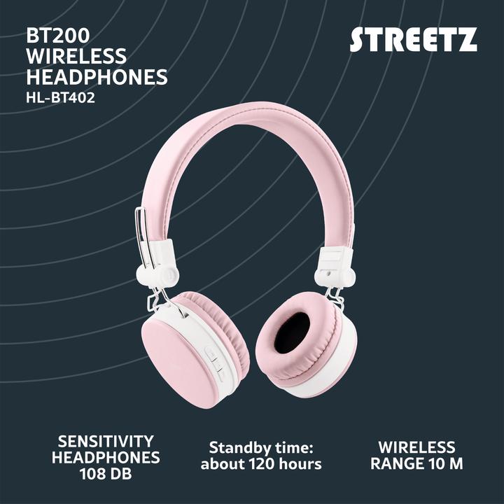 Actual product image Streetz BT200 (No noise cancellation, 22 h, Wireless, Cable)