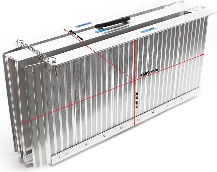 Image du produit Wiltec Rampe pour fauteuil roulant double pliable 213cm 270kg Rampe pour fauteuil roulant en aluminium