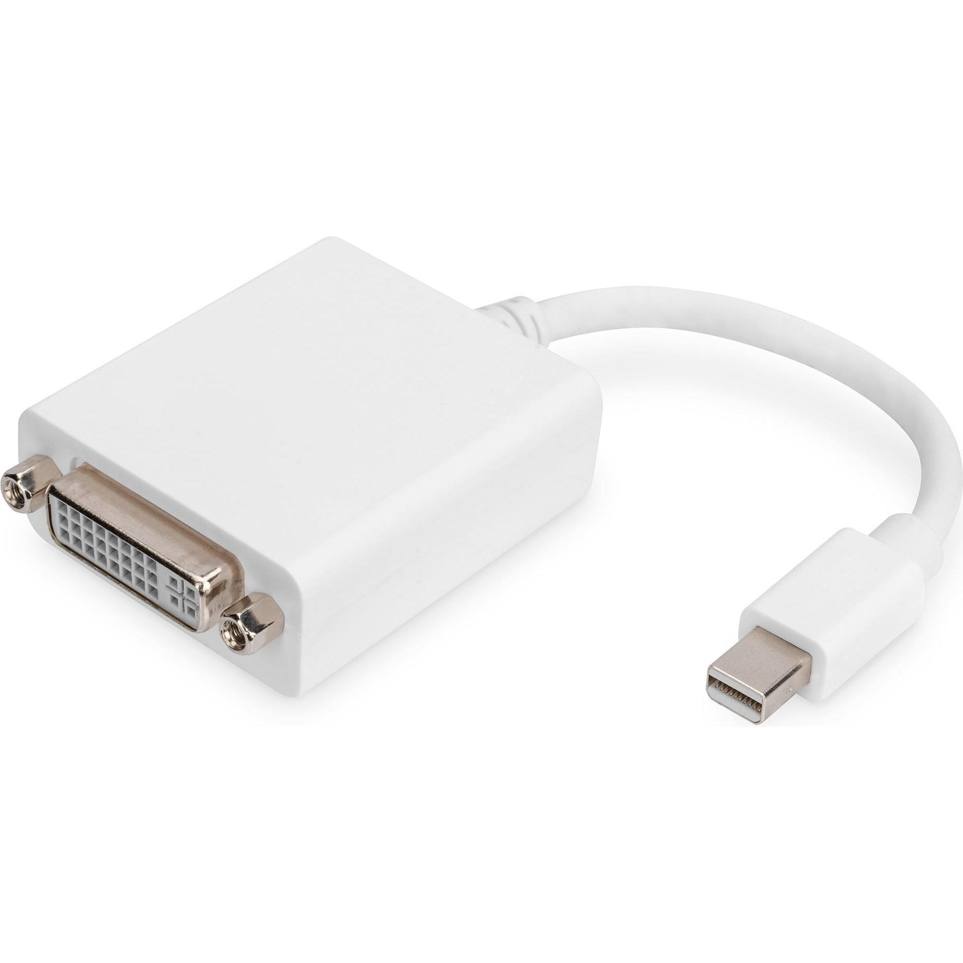 Digitus Adattatore DP, miniDP/DVI 0.15m (DVI, 20 cm), Adattatore dati + video, Bianco