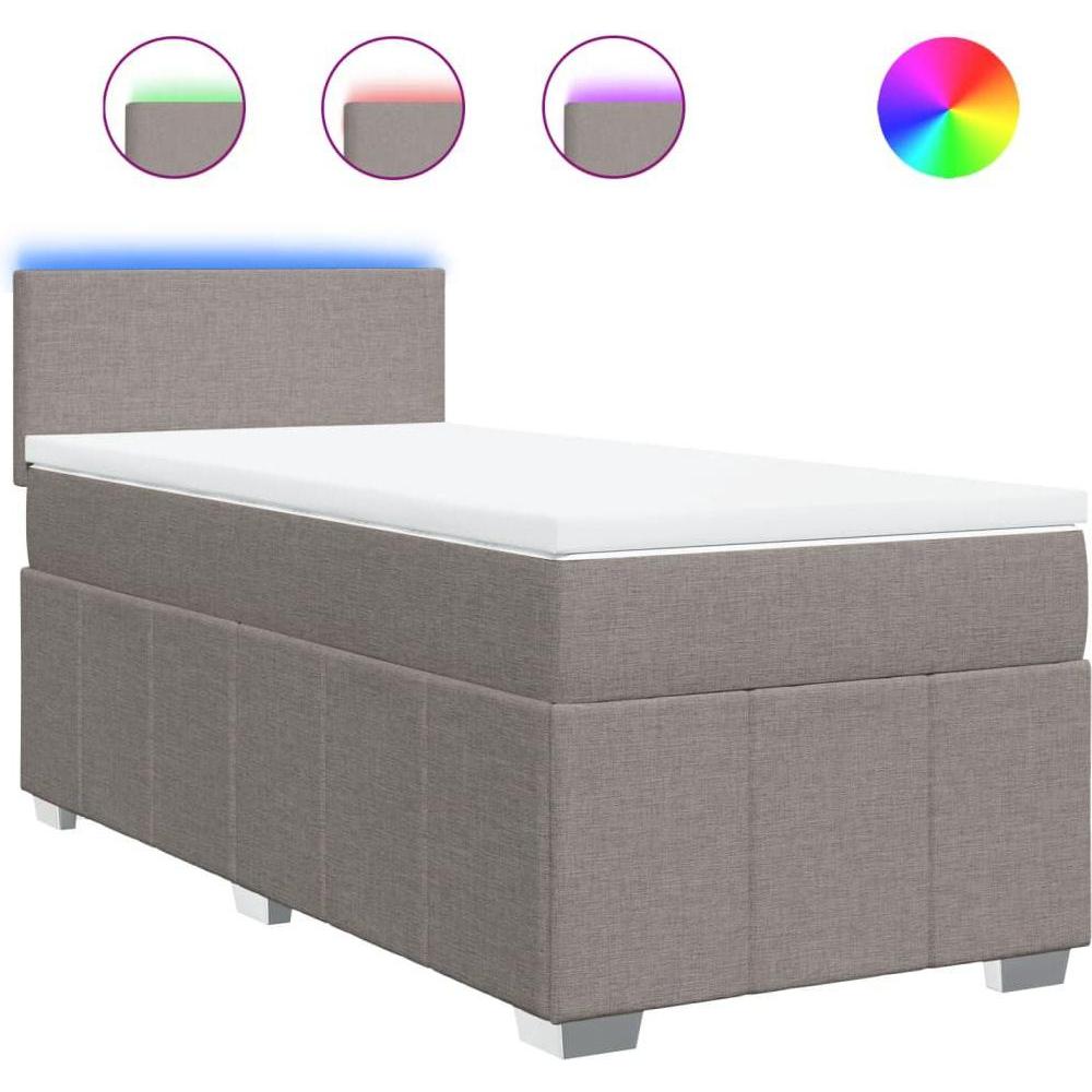 Thumbnail - VidaXL, Bett, Bo x springbett mit Matratze 90 x 190 cm Stoff (90 x 190 cm)