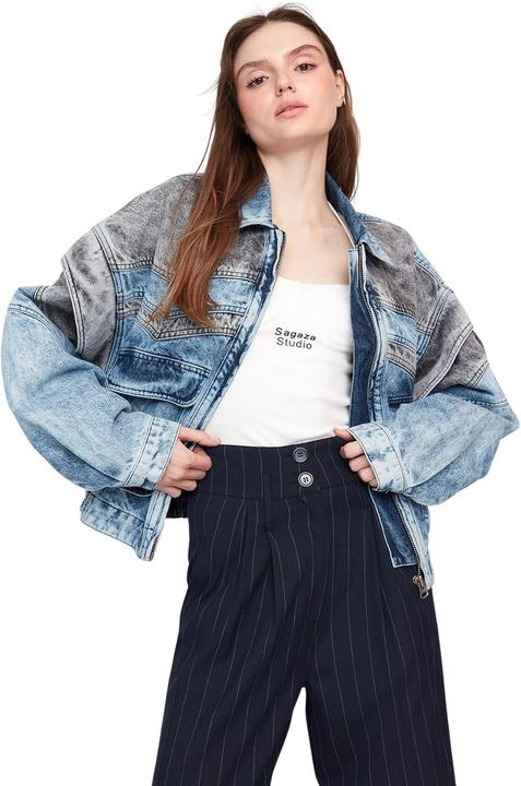 Actual product image Revers Collar Plain Oversized Jacket (38)