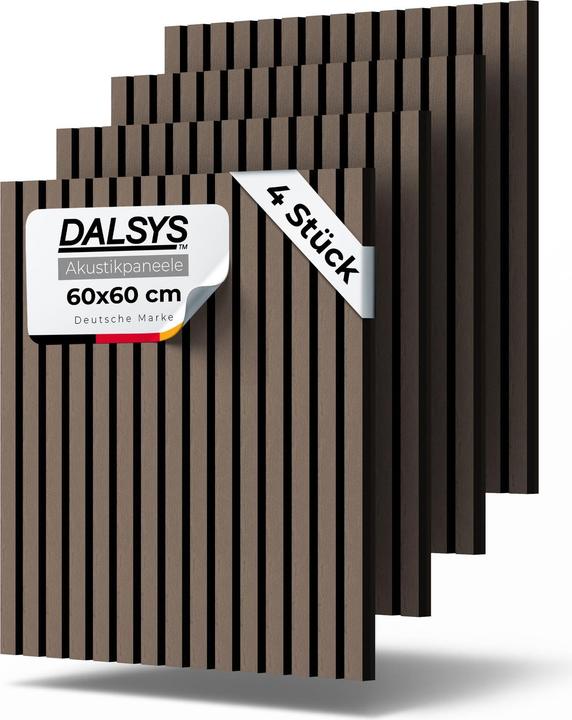 Dalsys 4-teiliges Akustikpaneele Set mit Lamellenwand (60 x 60 cm)