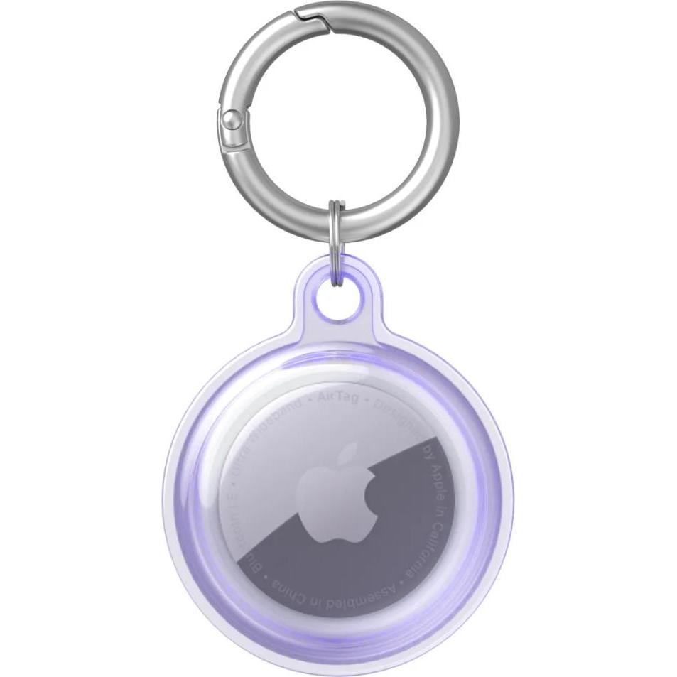Screenguard Apple Airtag 360 Grad Hülle mit Schlüsselring, Tracker Zubehör, Violett