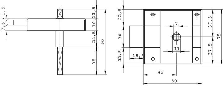 Image du produit Schänis Verrou de porte WC en applique 2203