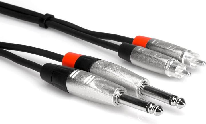 Produktbild Hosa - PRO Kabel 2 x TS 6.35mm - 2 x Cinch 1m (0.91 m, 6.3mm Klinkenkabel)