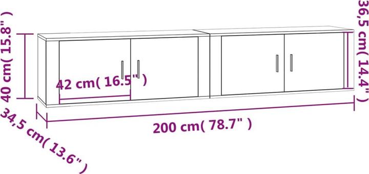 Image du produit vidaXL TV-Wandschrank (100 x 34.50 x 40 cm)